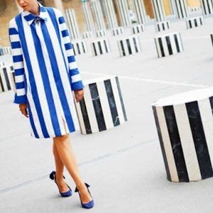 RARE LAHSSAN x FACONNABLE BOLD STRIPE TRENCH COAT